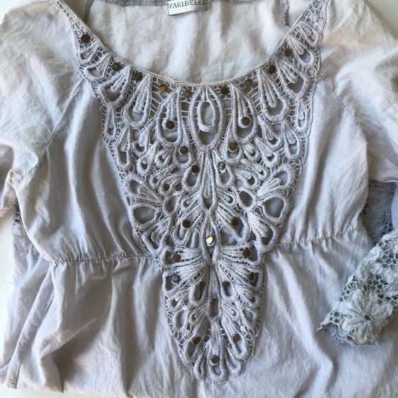 Farinelli Tunic Dress Top Crochet Large Peasant - Picture 12 of 15